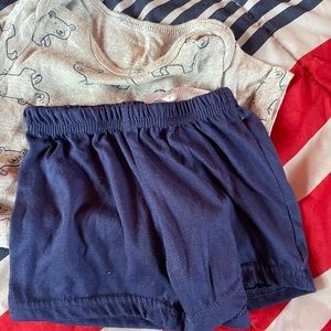 2 piece, onesie, shorts